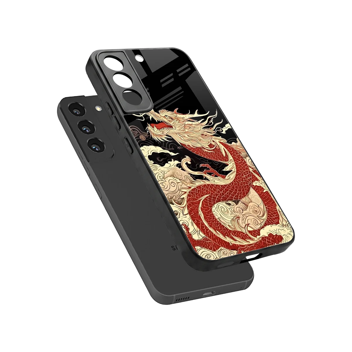 Dragon Spirit sleek samsung galaxy s22 cover with tempered glass back and TPU edges