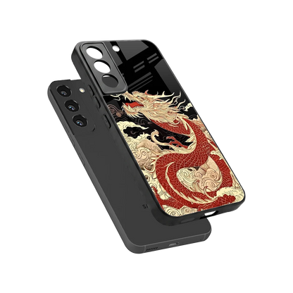 Dragon Spirit sleek samsung galaxy s22 cover with tempered glass back and TPU edges