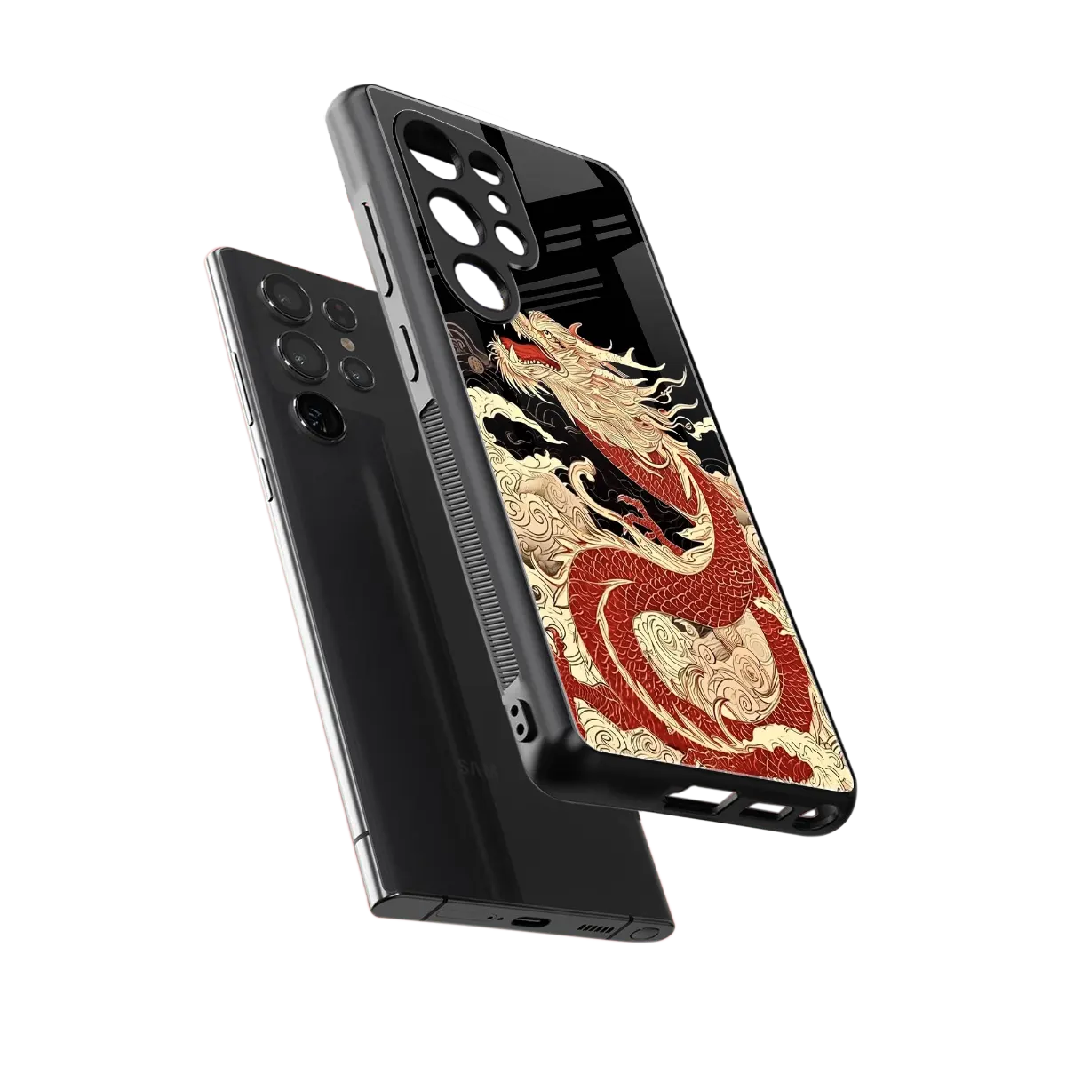 Dragon Spirit sleek samsung galaxy s25 ultra cover with tempered glass back and TPU edges