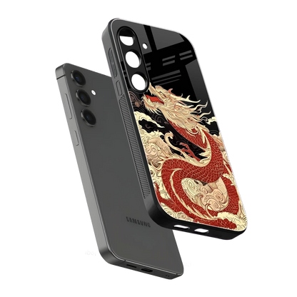 Dragon Spirit sleek samsung galaxy s25 cover with tempered glass back and TPU edges