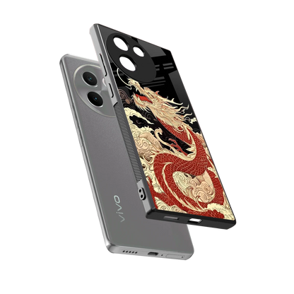 Dragon Spirit sleek vivo v30e cover with tempered glass back and TPU edges