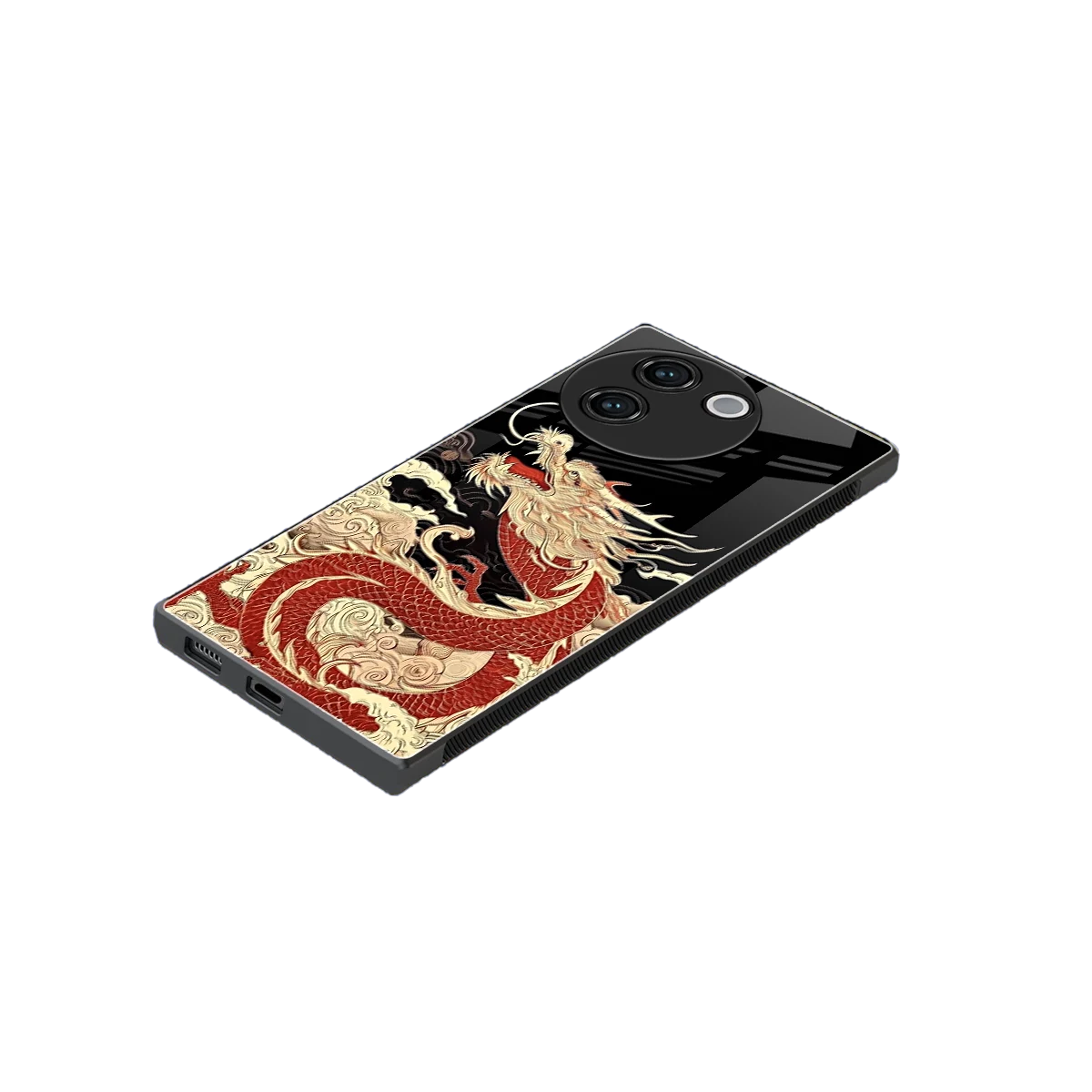 Dragon Spirit stylish phone case for vivo v30e | glossy glass and slim fit