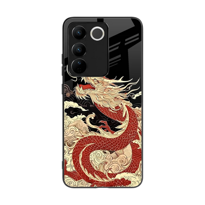 Dragon Spirit back phone cover | glass case for vivo v27 5g