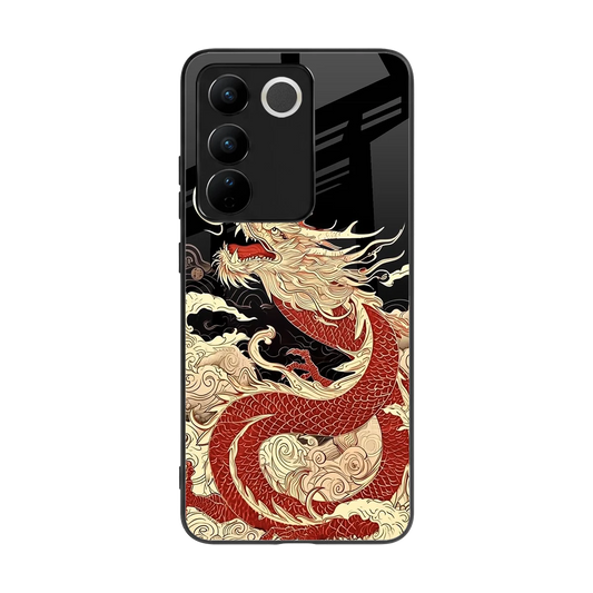 Dragon Spirit back phone cover | glass case for vivo v27 5g