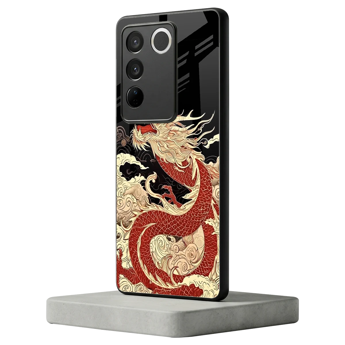 Dragon Spirit vivo v27 5g mobile cover | shockproof glass phone case