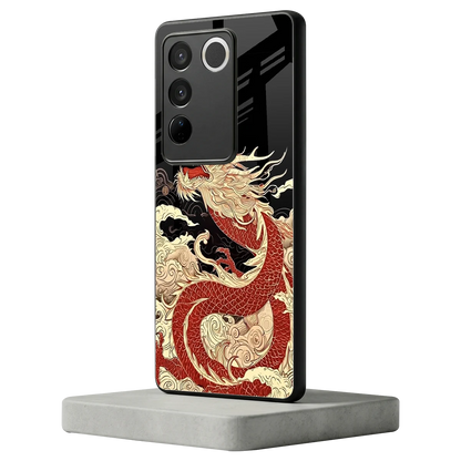 Dragon Spirit vivo v27 5g mobile cover | shockproof glass phone case