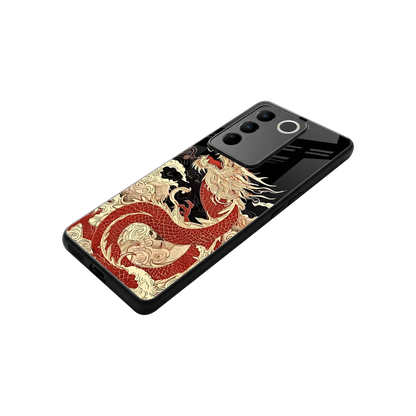 Dragon Spirit stylish phone case for vivo v27 5g | glossy glass and slim fit