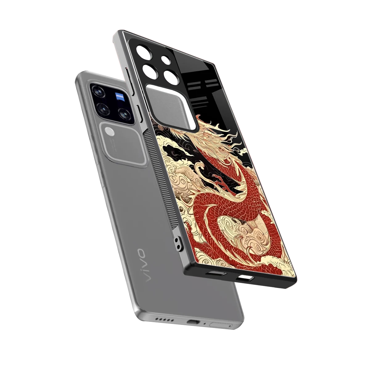 Dragon Spirit sleekvivo v30 pro cover with tempered glass back and TPU edges