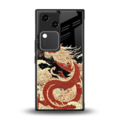 Dragon Spirit back phone cover | glass case for vivo v30