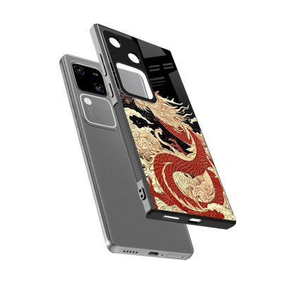 Dragon Spirit sleek vivo v30 cover with tempered glass back and TPU edges