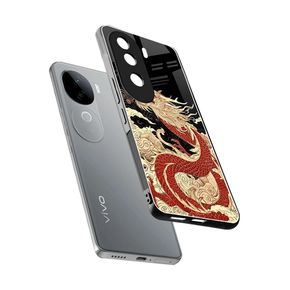 Dragon Spirit sleek vivo v40e cover with tempered glass back and TPU edges