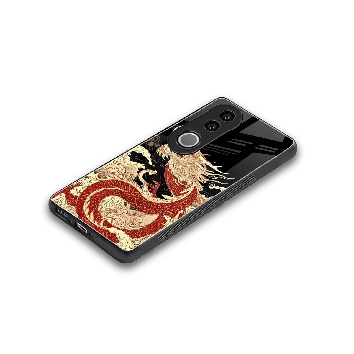 Dragon Spirit stylish phone case for vivo v50 | glossy glass and slim fit