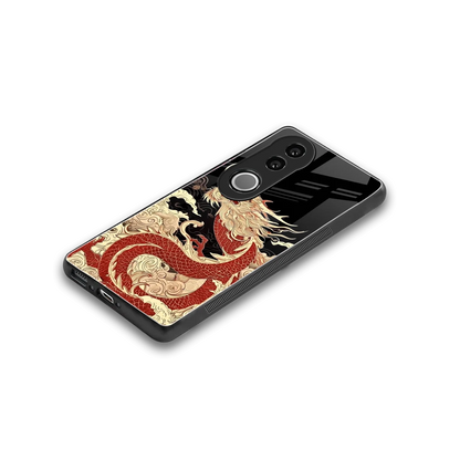 Dragon Spirit stylish phone case for vivo v50 | glossy glass and slim fit
