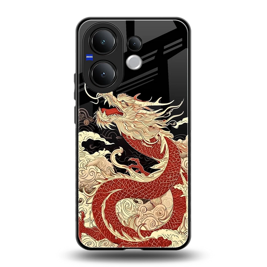 Dragon Spirit back phone cover | glass case for vivo v60
