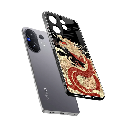Dragon Spirit sleek vivo v60 cover with tempered glass back and TPU edges