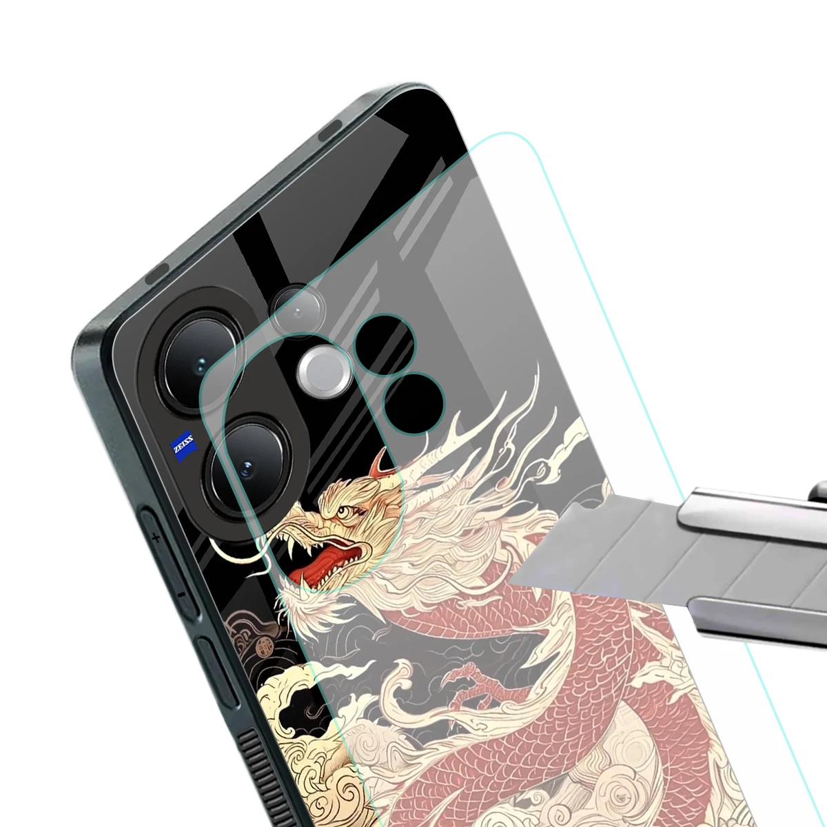 Dragon Spirit stylish phone case for vivo v60 | glossy glass and slim fit