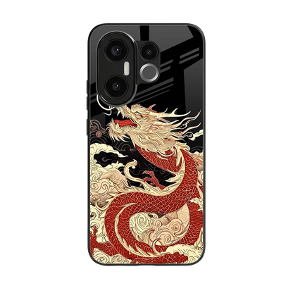 Dragon Spirit back phone cover | glass case for vivo x200 fe