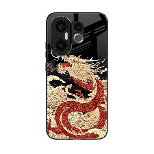 Dragon Spirit back phone cover | glass case for vivo x200 fe
