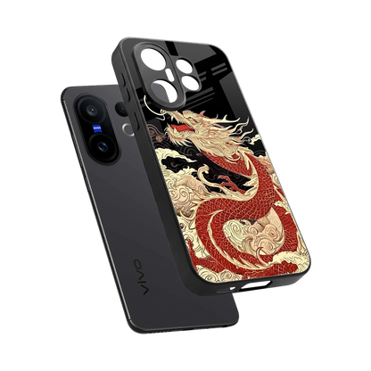 Dragon Spirit sleek vivo x200 fe cover with tempered glass back and TPU edges