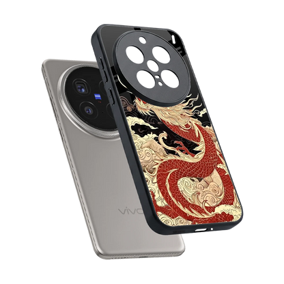 Dragon Spirit sleek vivo x200 pro cover with tempered glass back and TPU edges