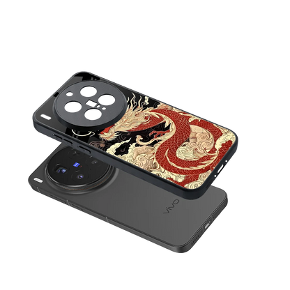 Dragon Spirit sleek vivo x300 pro cover with tempered glass back and TPU edges