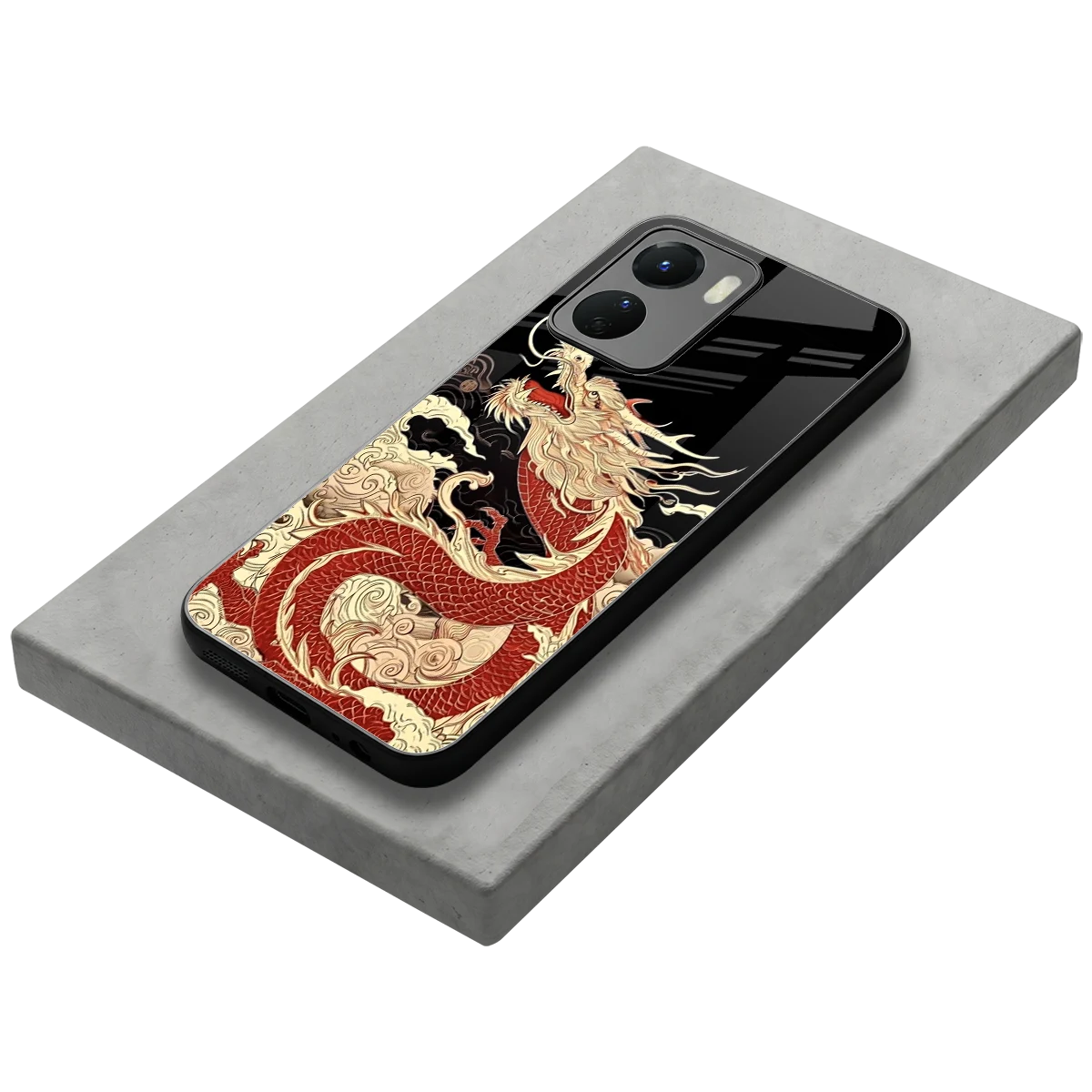 Dragon Spirit stylish phone case for vivo y16 | glossy glass and slim fit