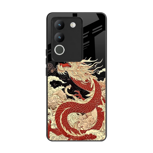 Dragon Spirit back phone cover | glass case for vivo y200 5g