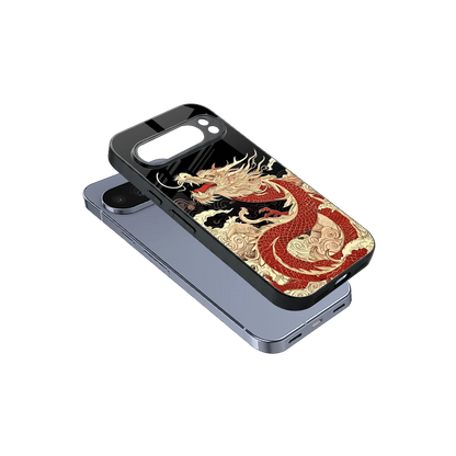 Dragon Spirit sleek google pixel 10 pro cover with tempered glass back and TPU edges