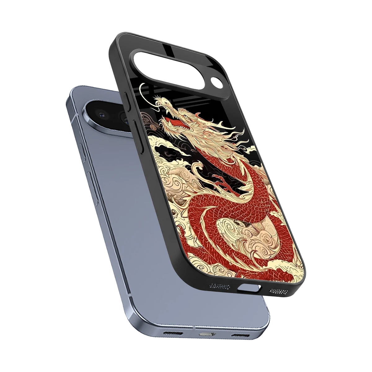 Dragon Spirit sleek google pixel 10 cover with tempered glass back and TPU edges