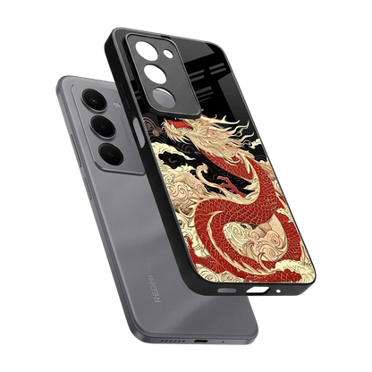 Dragon Spirit sleek redmi 15 5g cover with tempered glass back and TPU edges