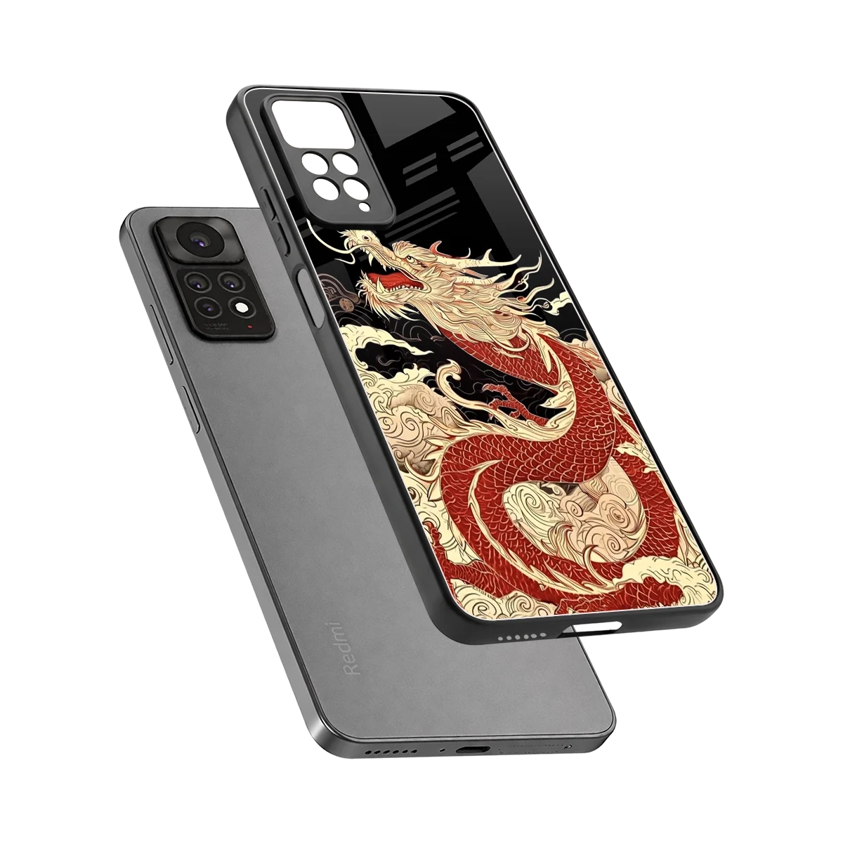 Dragon Spirit sleek redmi note 11 pro cover with tempered glass back and TPU edges