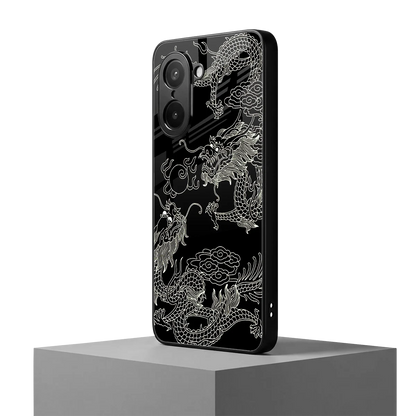 Dragons Black oneplus nord ce5 5g mobile cover | shockproof glass phone case