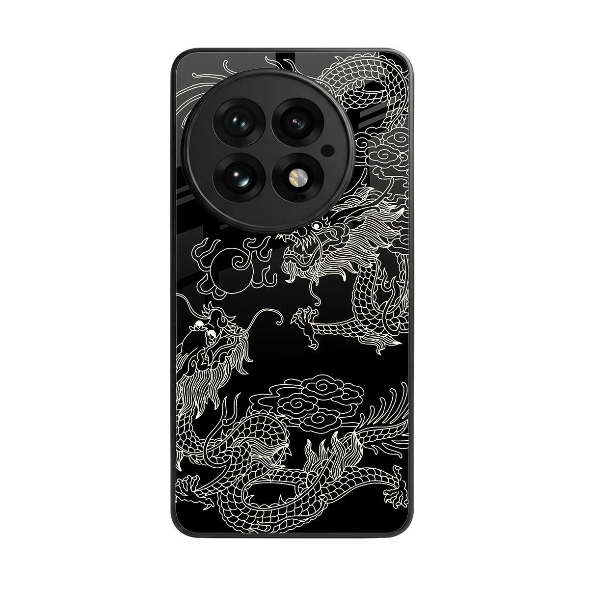 Dragons Black back phone cover | glass case for oneplus 13