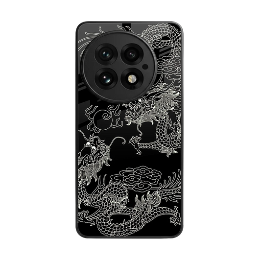 Dragons Black back phone cover | glass case for oneplus 13