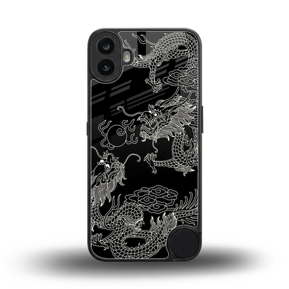 Dragons Black back phone cover | glass case for cmf nothing phone 1