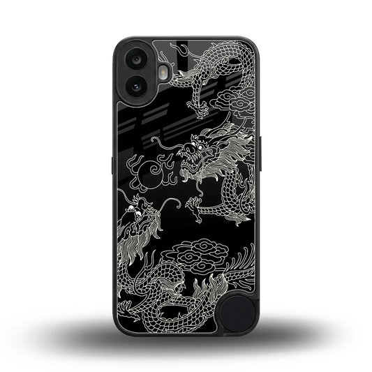 Dragons Black back phone cover | glass case for cmf nothing phone 1