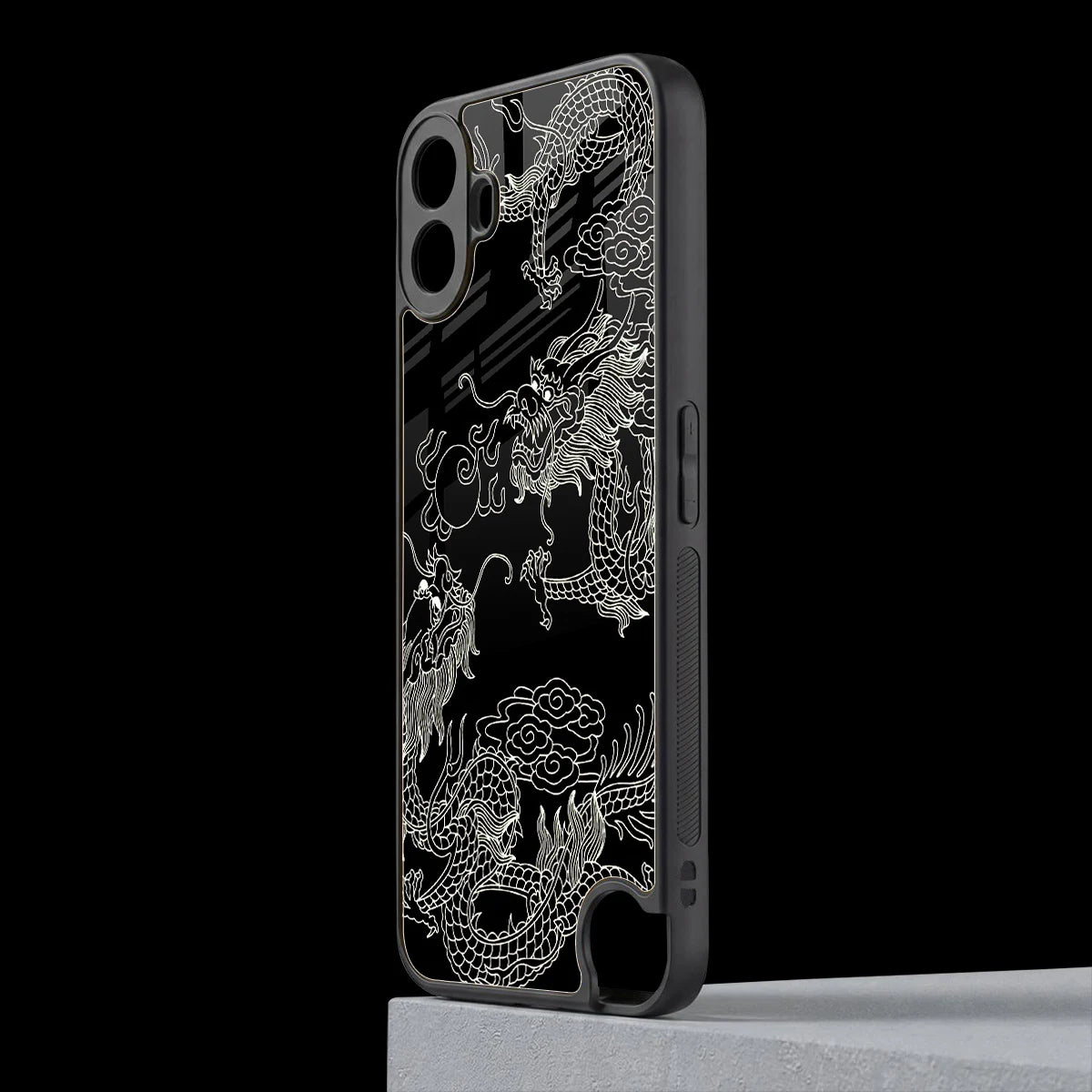 Dragons Black cmf nothing phone 1 mobile cover | shockproof glass phone case