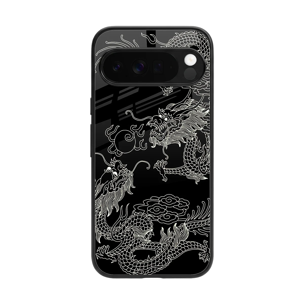 Dragons Black back phone cover | glass case for google pixel 10 pro xl