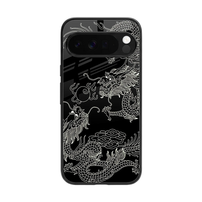 Dragons Black back phone cover | glass case for google pixel 10 pro xl