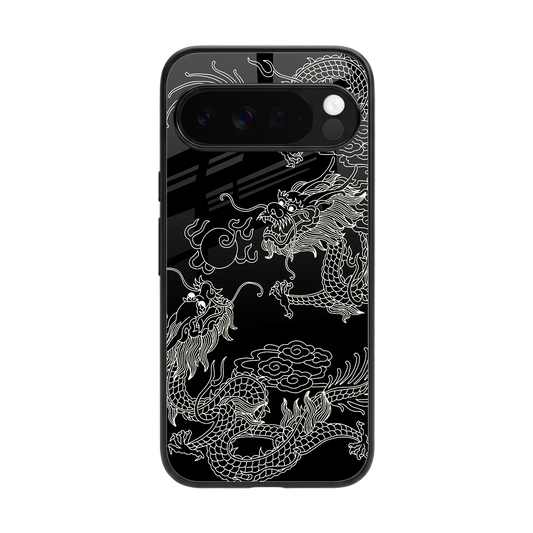 Dragons Black back phone cover | glass case for google pixel 10 pro xl