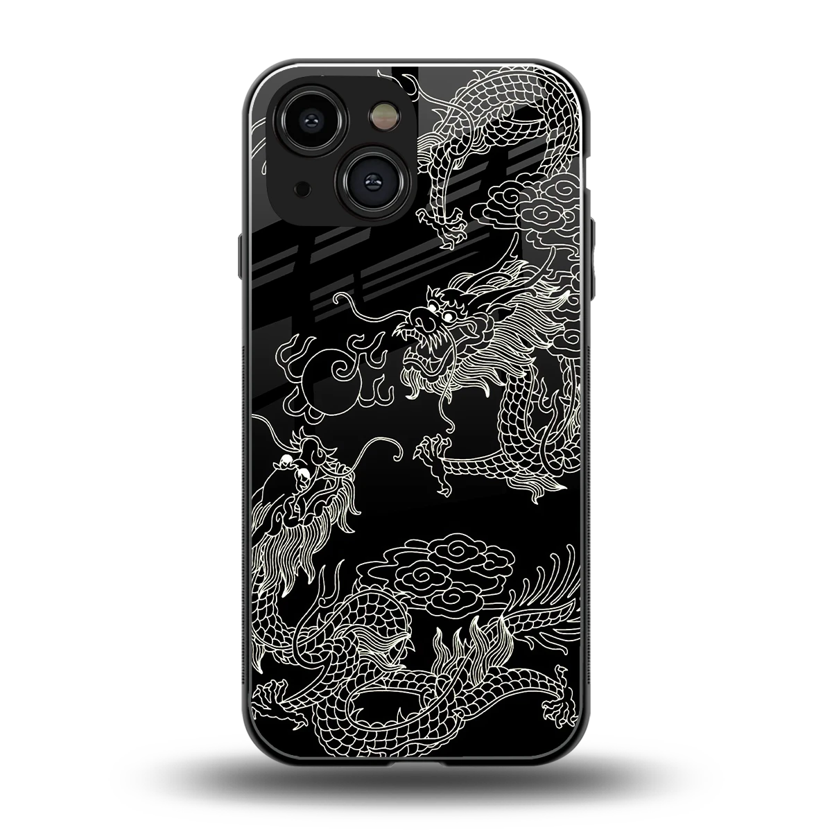 Dragons Black back phone cover | glass case for iphone 12 mini