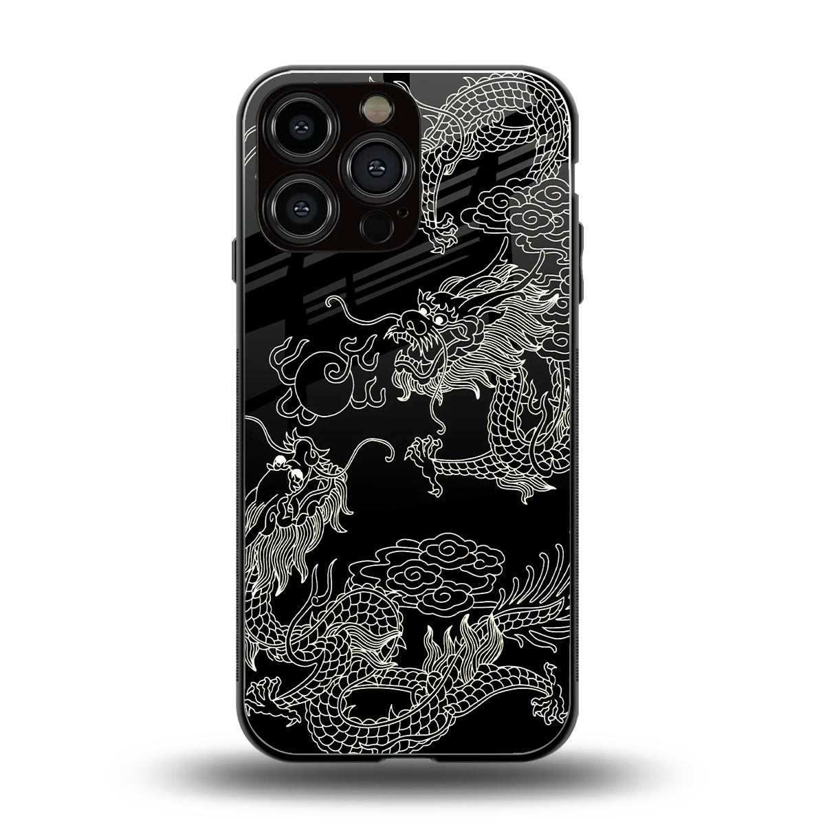 Dragons Black back phone cover | glass case for iphone 13 pro max