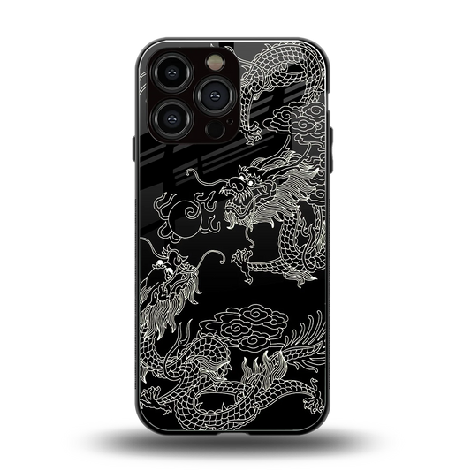 Dragons Black back phone cover | glass case for iphone 11 pro max