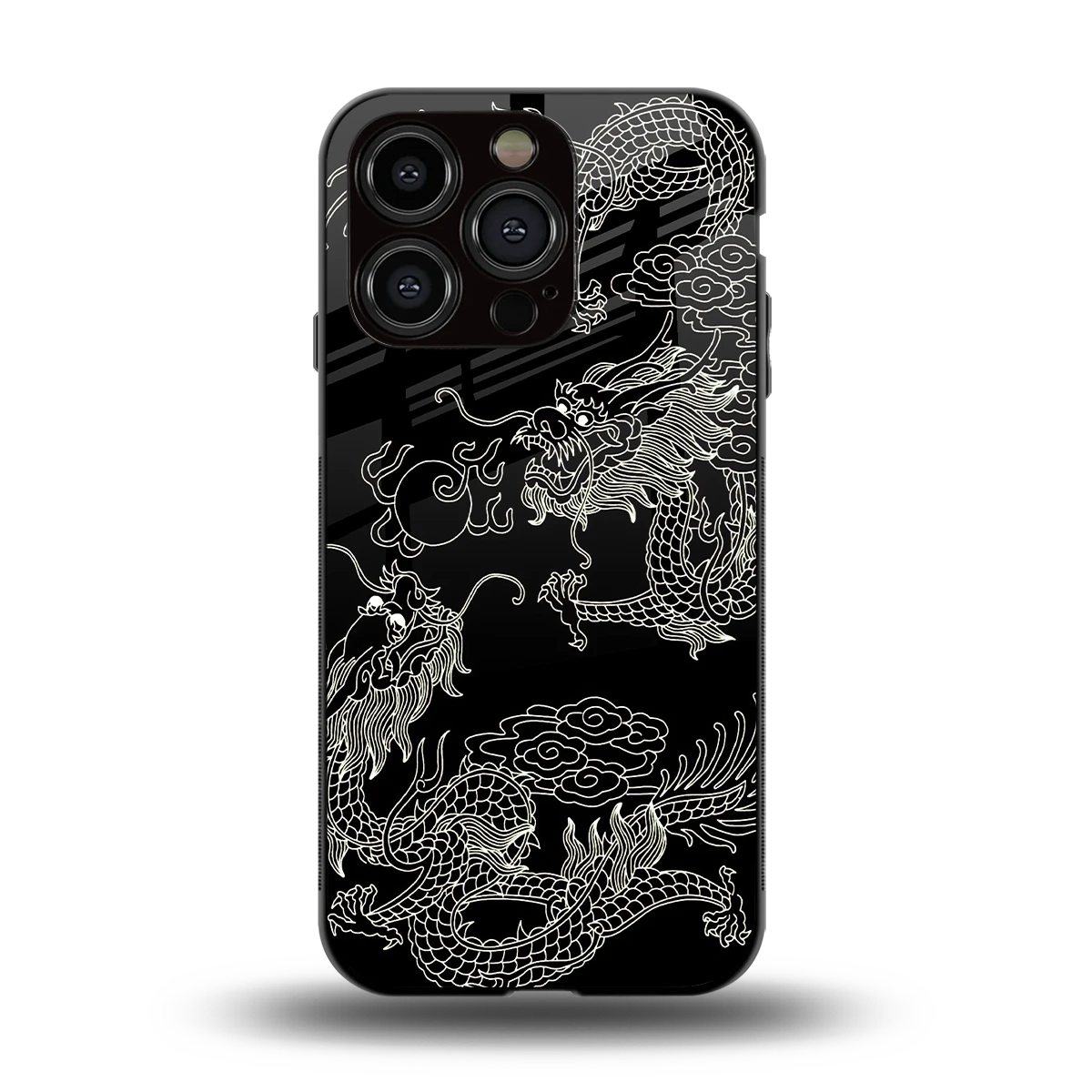 Dragons Black back phone cover | glass case for iphone 13 pro