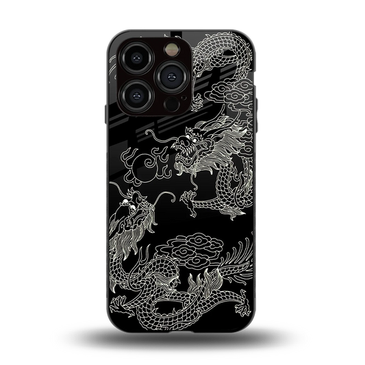 Dragons Black back phone cover | glass case for iphone 13 pro