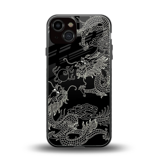 Dragons Black back phone cover | glass case for iphone 14