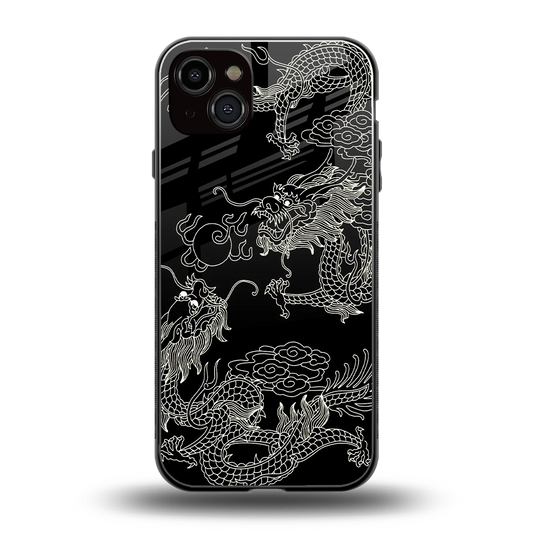 Dragons Black back phone cover | glass case for iphone 14 plus