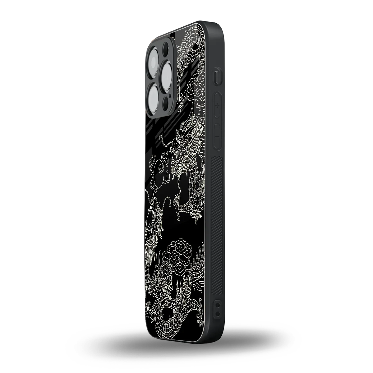 Dragons Black iphone 16 pro max mobile cover | shockproof glass phone case