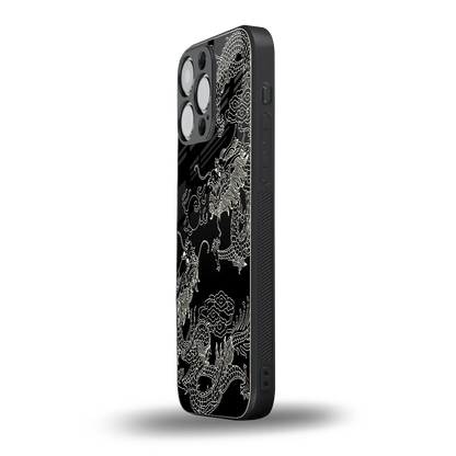 Dragons Black iphone 16 pro max mobile cover | shockproof glass phone case