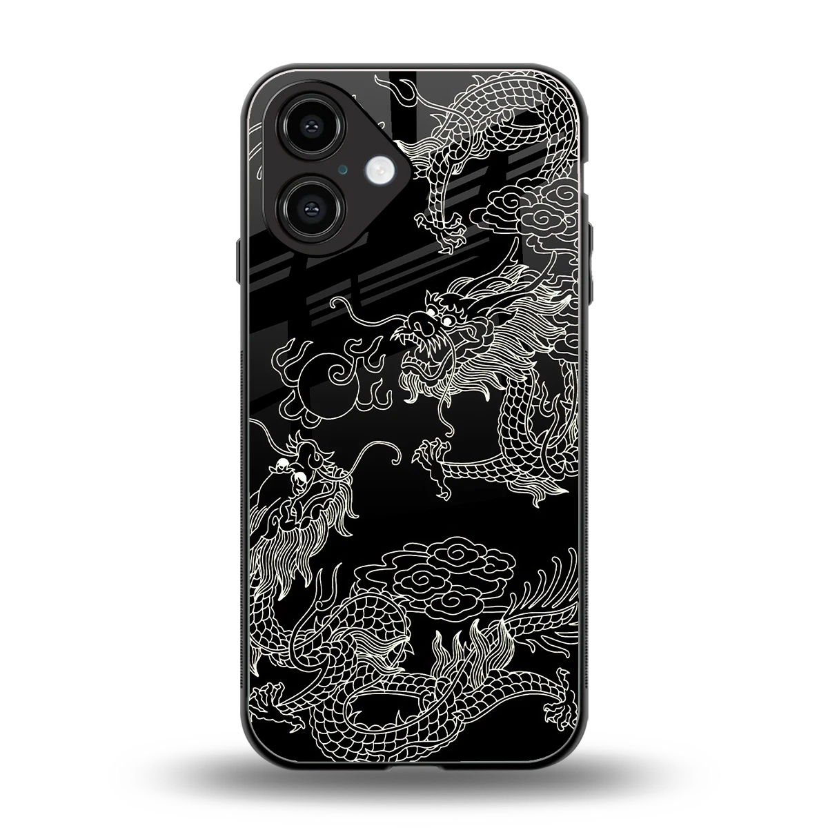 Dragons Black back phone cover | glass case for iphone 16